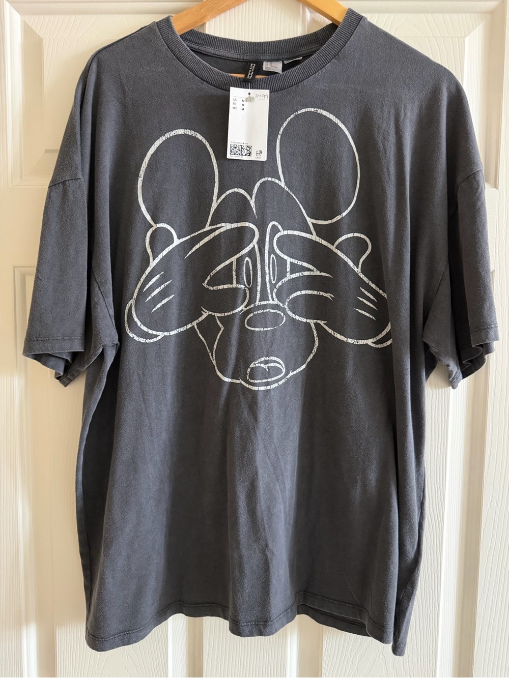 Brand New NWT Dark Grey Disney Mickey T Shirt Size M